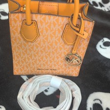 Michael Kors Orange MK Logo Small Satchel Top...