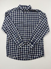 Orvis Shirt Mens Medium Blue Plaid Long Sleeve Button Down Classic Casual