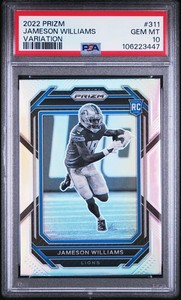 Jameson Williams Rookie - 2022 Panini Prizm #311 Variation Detroit Lions PSA 10