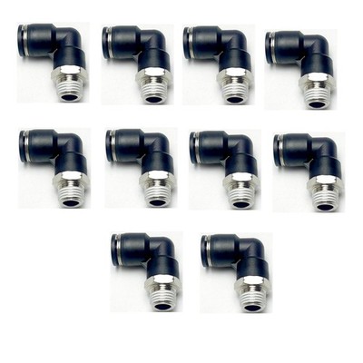 Pneumatic Elbow Push to Connect Fitting 3/8 Inch Tube OD x 1/4 NPT Male Threa...