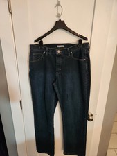 Lee Riders Women's Dark Wash Blue Denim Jeans Size 16L Straight Leg Classic Fit