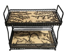 Organizational Matte Black 2 Tier Zapped Woof Vanity Tray Home Made Jewelry