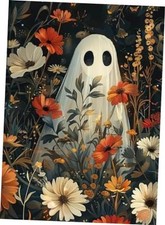 Halloween Ghost Flower Diamond Painting Kits for Adults, 5D Diamond Art Kits