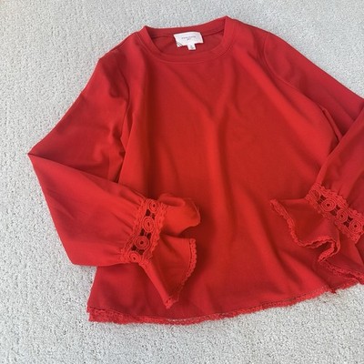 Tuckernuck Pomander Place Palmer Red Top Lace Trim Large