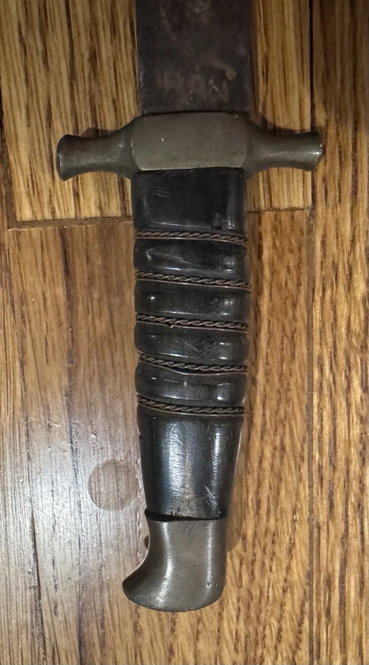 FACA DE COMBATE PERSA IRANIANA ORIGINAL DA SEGUNDA GUERRA MUNDIAL COM BAINHA DE COURO - Imagem 4 de 4