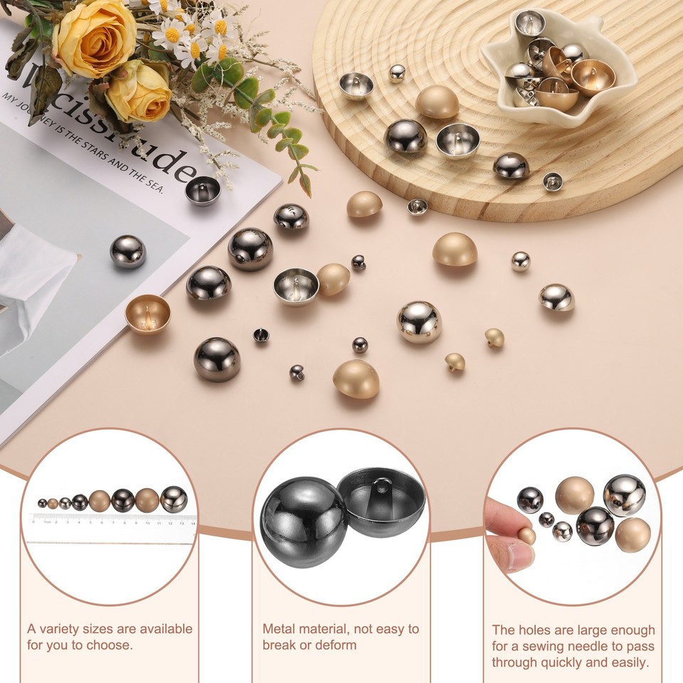 5pcs Metal Round Sewing Buttons 20mm Single Hole Craft DIY Button ...