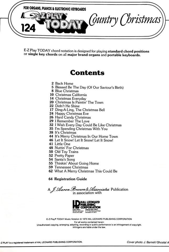 EZ Play Today #124 Country Christmas sheet music song book - Piano Organ Guitar - Image 2 of 4