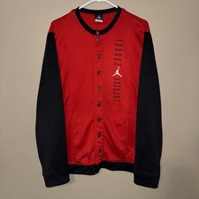 NIKE AIR JORDAN Retro 11 BRED Performance Snap Jacket Drifit Logo 23 Mens Large