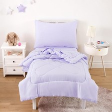- Toddler Bedding Set for Boys Girls, 4 Pieces Soft Crib Bed Set Including Co...