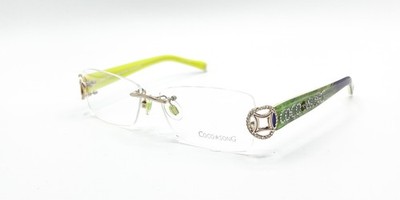NEW COCO SONG HELL FELL COL.1 GREEN PURPLE AUTHENTIC EYEGLASSES 53-15