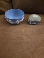 Wedgwood Jasperware Trinket Box with Lid and Sugar Bowl