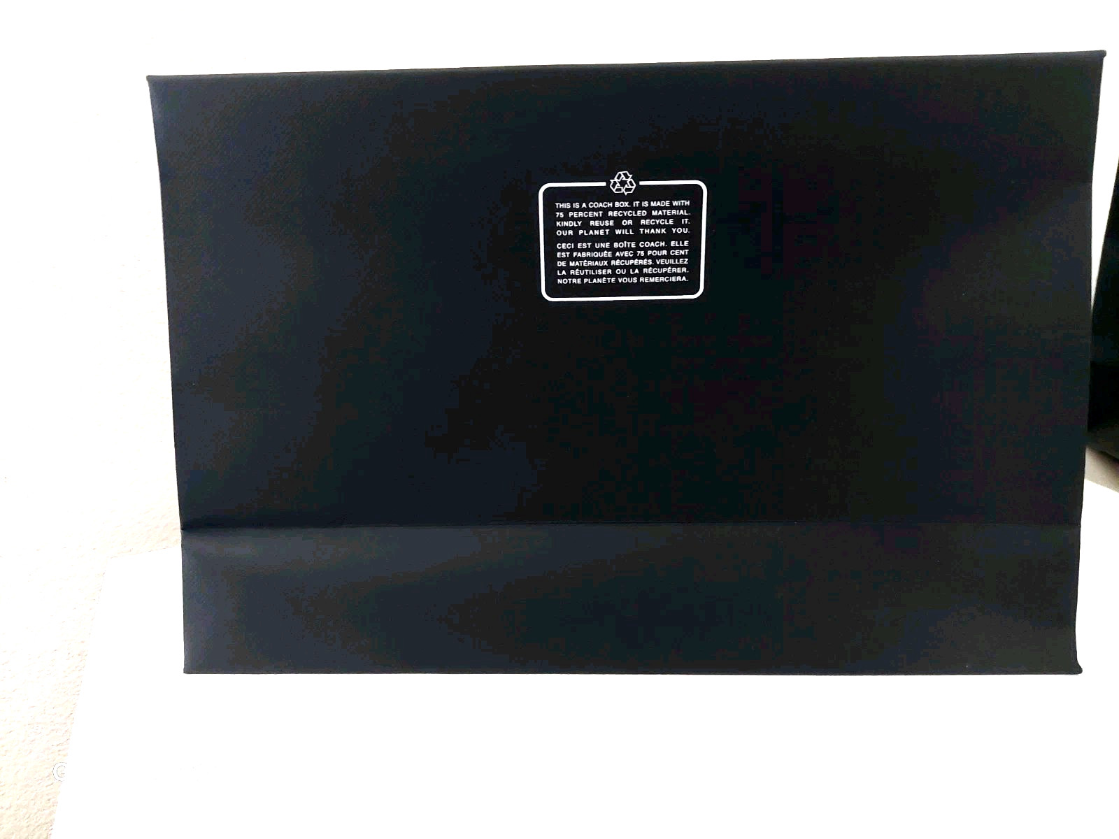 Coach NY LOGO BLACK ENVELOPE GIFT BAG W/RIBBON Tissue Paper STICKER Bundle