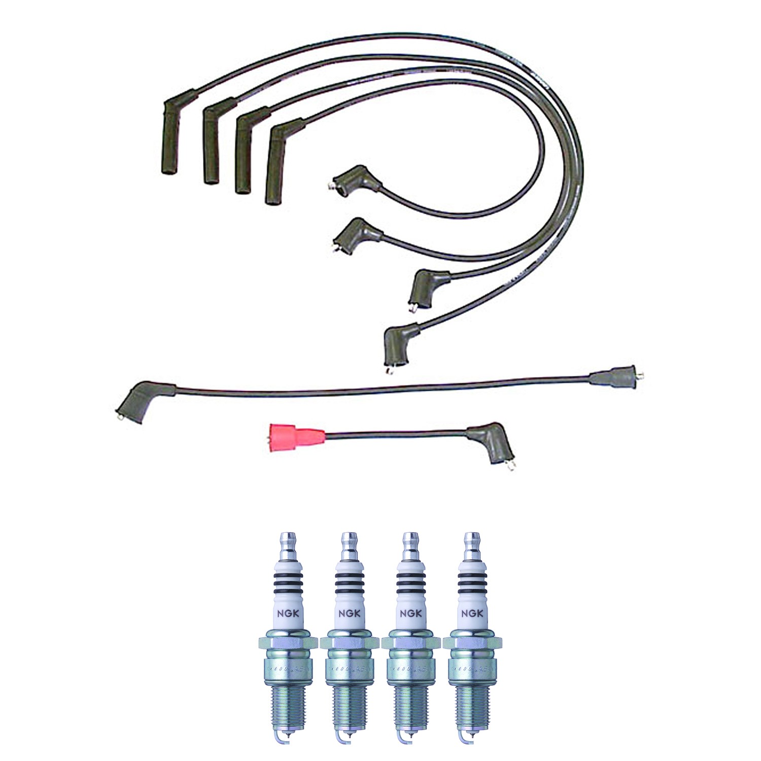 Denso Ignition Wires and NGK Spark Plugs Kit for Mitsubishi Cordia 87-88 1.8L L4