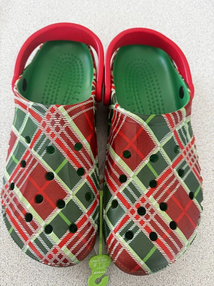 Crocs Baya Holiday Plaid Clogs Size 12Men /14Women Christmas Red Green Sandals Crocs Baya Holiday Plaid Clogs Christmas Red | Mercari main image 4