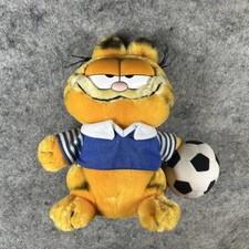 Vintage Dakin 1981 GARFIELD Cat Soccer Player 8" Plush Stuffed Animal w/ Ball