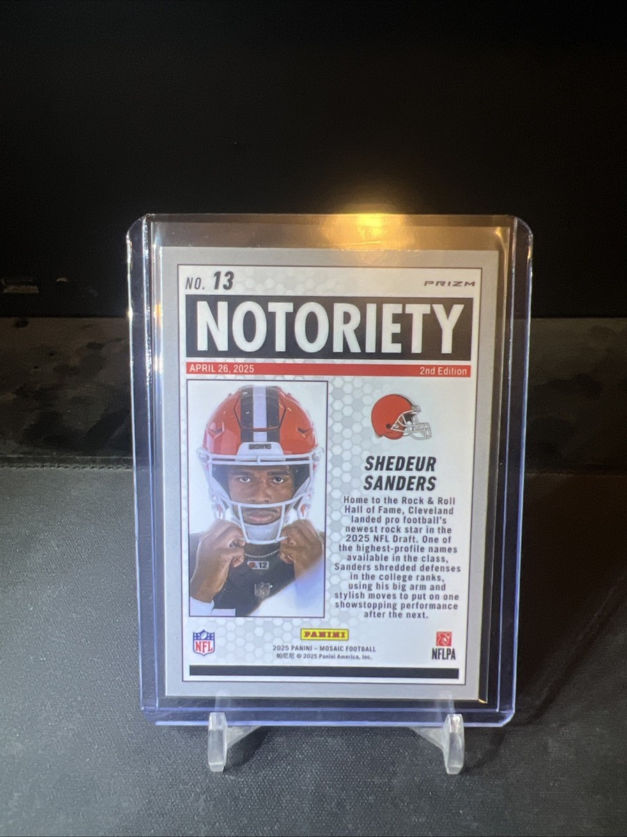 2025 Panini Mosaic SHEDEUR SANDERS Notoriety Green Mosaic Rookie