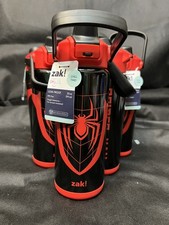 NEW Zak Designs 20oz Spiderman KidsStraw WaterBottle StainlessSteel Vacuum Insul