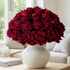 Ttranewsoo Fake Roses Faux Flowers Silk Roses Artificial Roses with Stems Rea...