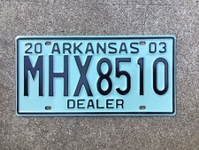 2003 - ARKANSAS - DEALER - LICENSE PLATE - NOS
