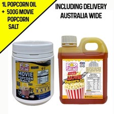 1 litre Popcorn Oil & 500g Popcorn Movie Salt Inc Delivery