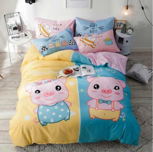 3D Peppa Pig ZHUA46 Bed Pillowcases Quilt Duvet Cover Set Queen King Zoe