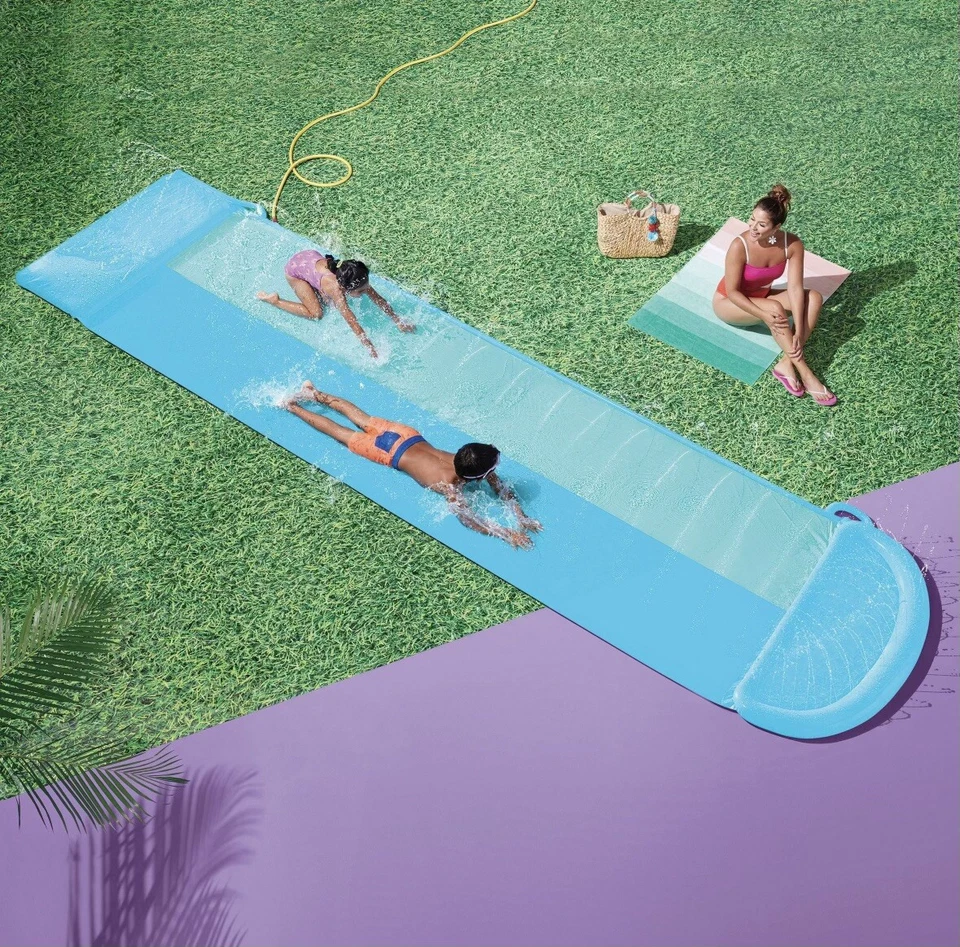 Nuevo en caja Sun Squad: tobogán acuático de 2 carriles Foto 3 de 4