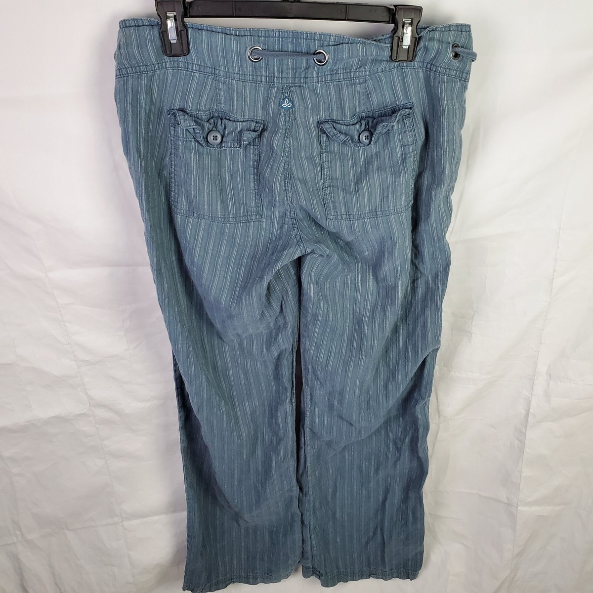 PrAna Pants Women's 10 Blue Steph Relaxed Comfort Hemp Outdoor