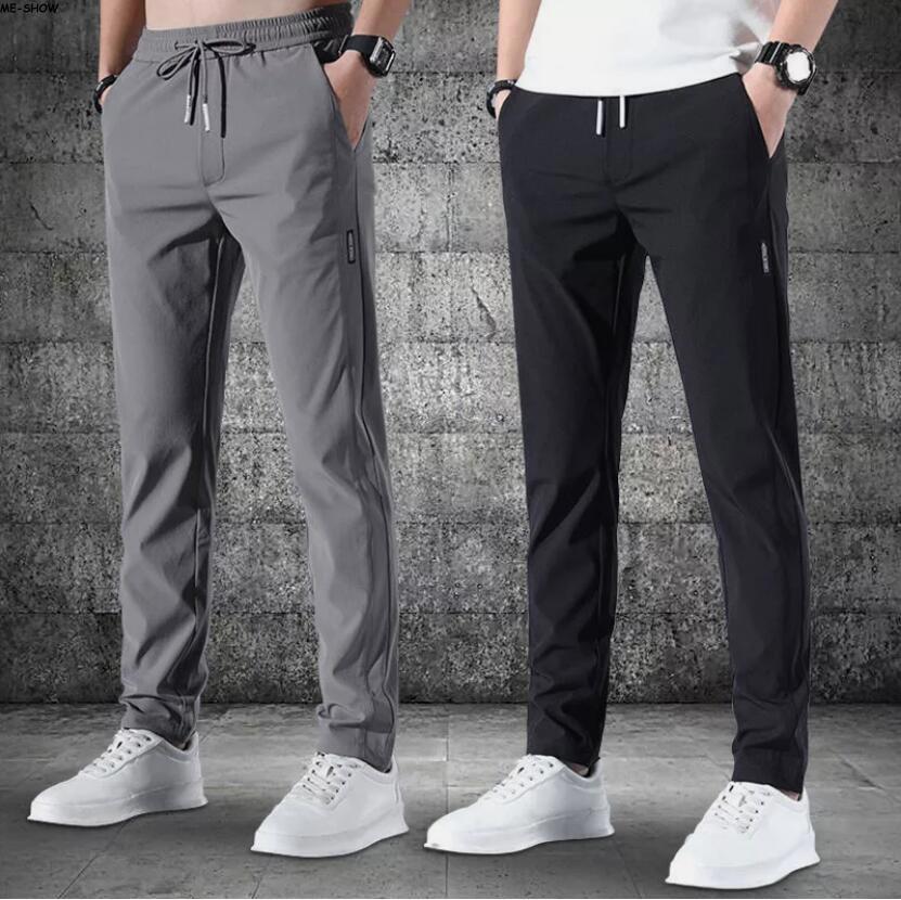 Gentleman Men Pants Loose Straight Casual Men Summer Thin Quick-drying Trousers
