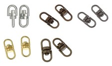 Double Eye Center SWIVEL CONNECTORS for Chain,Key Split Rings 16mm x 7mm 5 Color