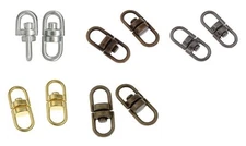 Double Eye Center SWIVEL CONNECTORS for Chain,Key Split Rings 16mm x 7mm 5 Color