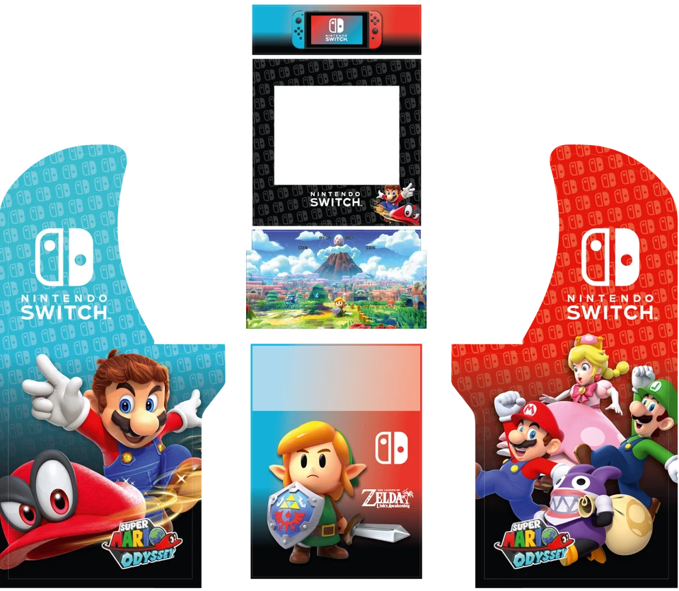 Arcade 1UP Cabinet graphics / artwork full cabinet - Nintendo Switch theme