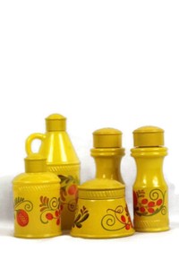 Vintage Avon Set of 5 Pennsylvania Dutch Patchwork Cologne Glass Bottles