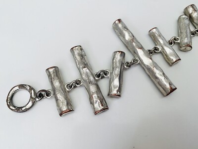 Bracelet Vintage BICHE DE BERE Années 1990 - Métal Martelé Style Moderniste - Occasion