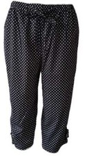 LADIES 3/4 TROUSERS WOMENS THREE QUARTER ELASTICATED WAIST CAPRI CROPPED PANTS