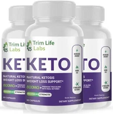 (3 Pack) Trim Life Labs Keto Pills, Advanced Formula, Max Strength Official