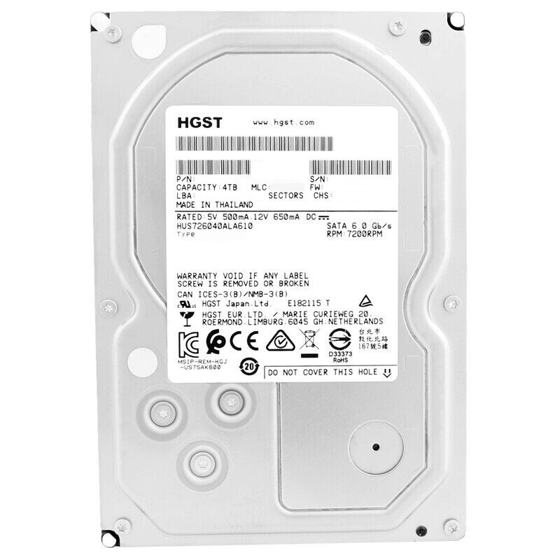 内蔵型ハードディスクドライブ Hitachi/HGST HUS726040ALE610 3.5 HDD 4TB 内蔵型ハードディスクドライブ Hitachi/HGST HUS726040ALE610