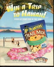  Vintage print ad advertisement  Planters Nut Mix Win a Trip to Hawaii Fun n Sun