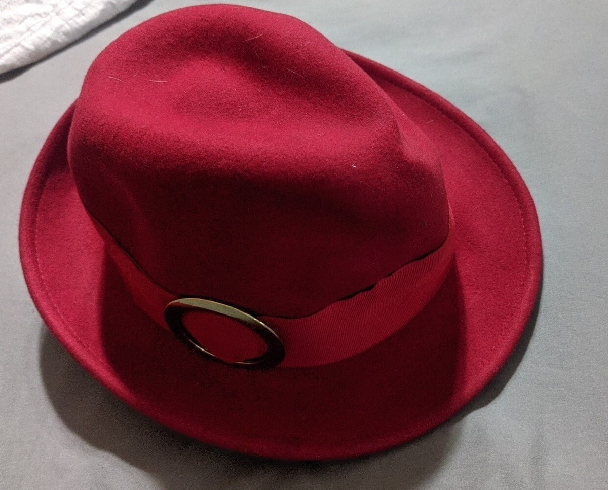 Charter club vintage 100% wool bowler hat Red | eBay display picture 1