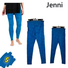 NWT Jenni S Cotton Stretch Leggings blue camo, small 100132726MS $35