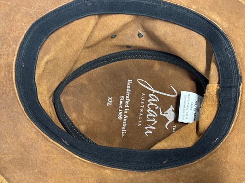 Brown Jacaru Brown Cow Leather Australian Outback Hat Made in Australia NEW XXL - Picture 5 of 11