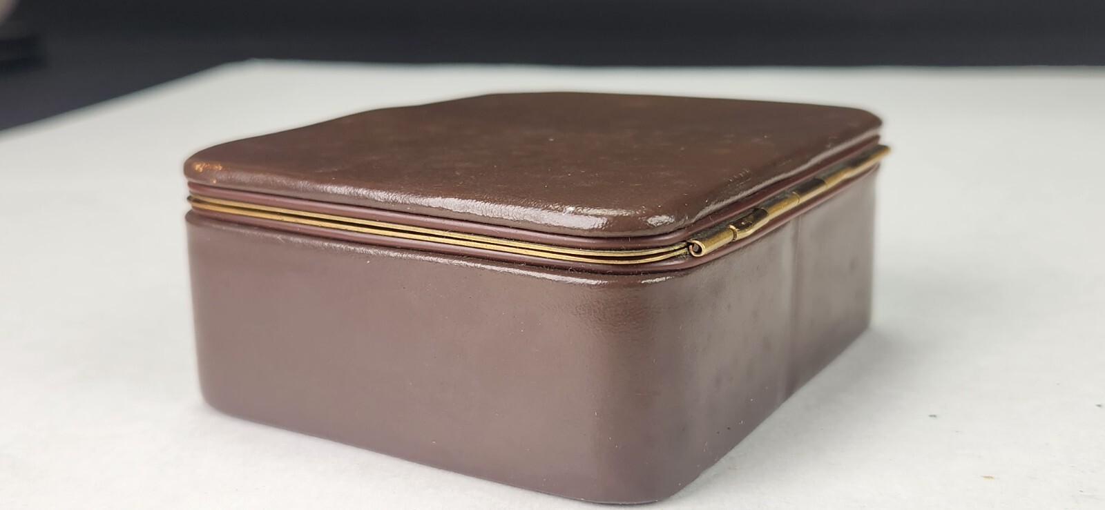 Vintage DUNHILL Men's Small Leather Jewelry Box Cufflinks Lighter West Germany