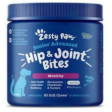 Zesty Paws Senior Mobility Bites Hip Joint Supplement for Dogs 90 Count