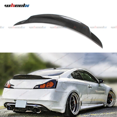 For INFINITI G37 Q60 Coupe 2008-13 HighKick Rear Trunk Spoiler Wing Carbon Fiber