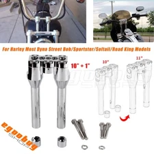 1 Inch Straight Style Modular Handlebar Riser 10" Top Clamp For Harley Davidson 