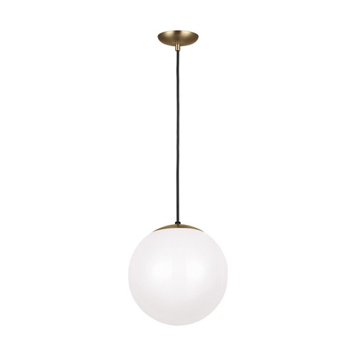 Leo - Hanging Globe LED Pendant Light in Satin Brass