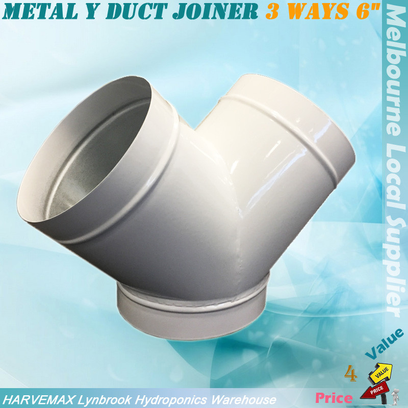 Metal Y Duct Joiner 3 Ways 6" Ventilation Fan Joint Hydroponic Y