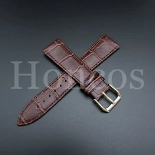 21 MM Genuine Soft Leather Watch Band Strap Green Vintage Brown Alligator Grain