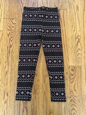 EUC Gymboree Girls ALPINE SWEETIE Fair Isle Brown Leggings Size 4 4T