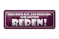 Blechschild Spruch 27X10 Cm Zieh Dich Aus Wir MüSsen Reden Deko Schild Tin Sign