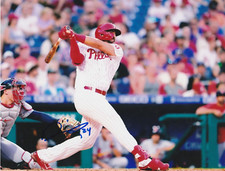 DARICK HALL  PHILADELPHIA PHILLIES   ACTION SIGNED 8x10
